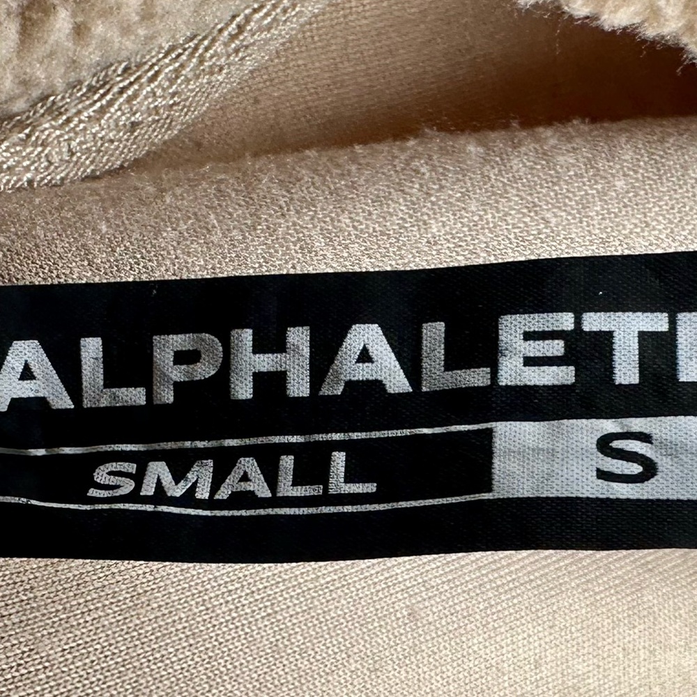 Alphalete King Quarter Zip Beige/Tan Fleece Jacket Small - Picture 8 of 9